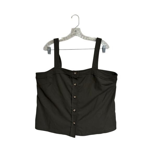 Alex Marie Button Front Boxy Army Green Tank XL - Picture 1 of 6